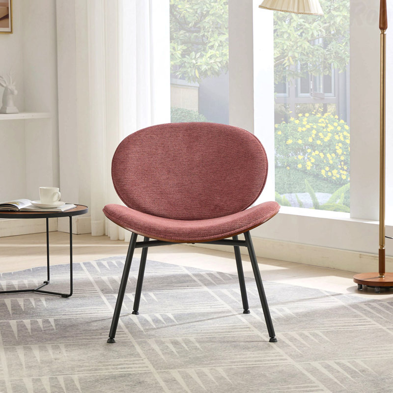 Fauteuil d'appoint simple Mid-Century, Rouge