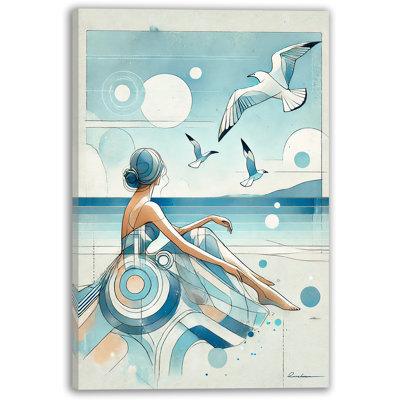 Reflective Coastal Moment Wrapped Canvas Wall Art