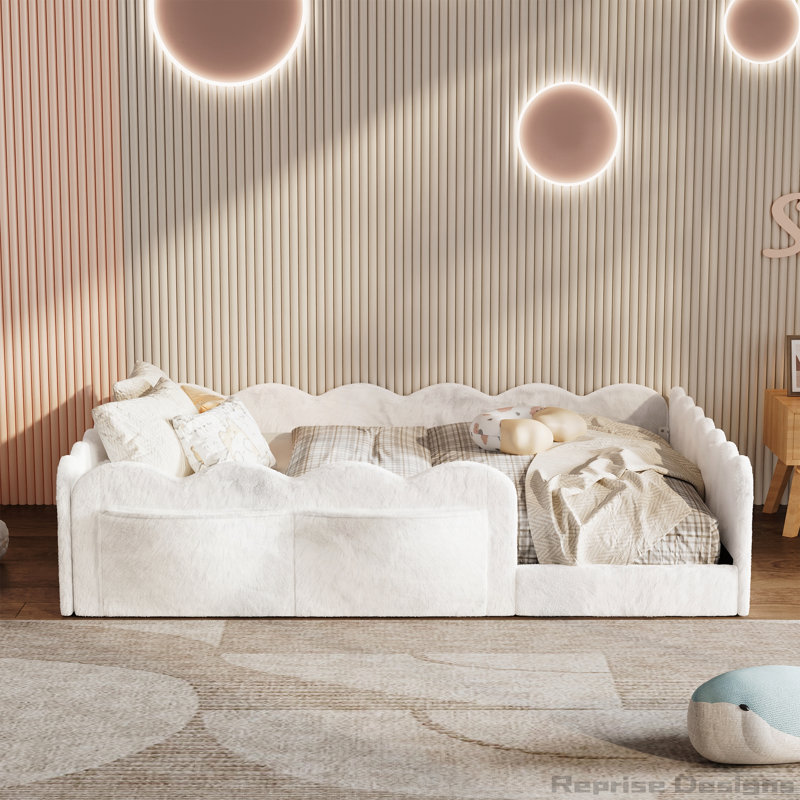 Upholstered Bed, Full / Double, White