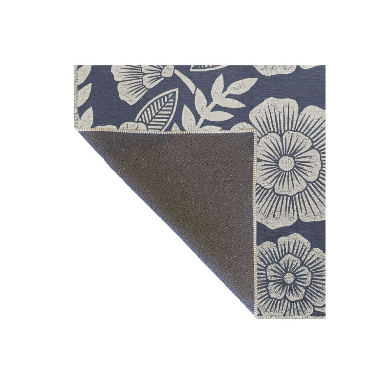 Tapis décoratif moderne à motif floral rose lavable à la machine, Sous-tapis rectangulaire 4 pi 7 po x 6 pi 7 po inc