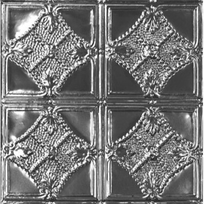 Carreau de plafond en étain argenté 1,98 pi x 1,98 pi