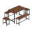 Expandable Dining Table Set for 4-8, 63" Large Extendable Kitchen Table with 2 Benches & 2 Stools, Modern Wood Top & Metal Frame, Space-Saving, Easy Assembly, Walnut.-62735604-62735605-62735608-62735603-62735614