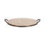 Plateau de service rond en travertin naturel
