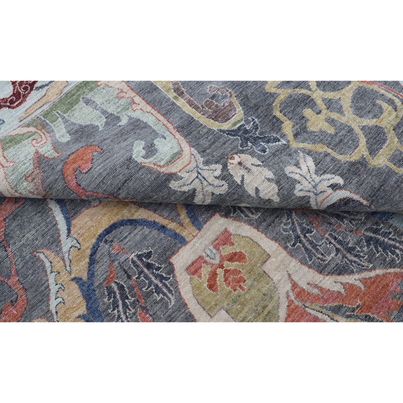 Charcoal Traditional Wool Rug - 9'10" x 13'11"
