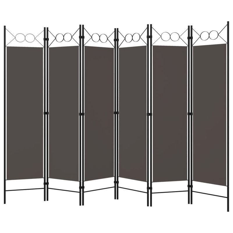 Tati 457.2cm H Folding Room Divider, Anthracite, 6