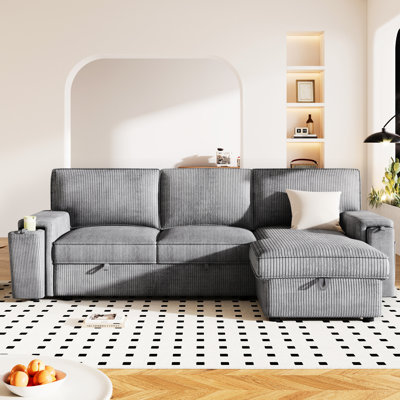 Stylish Sleeper With Storage And Cup Facilities - Gray 3 Practical Sectional Options Supports 3
