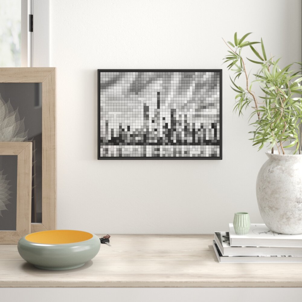 Gerahmtes Wandbild New York Pixel Skyline