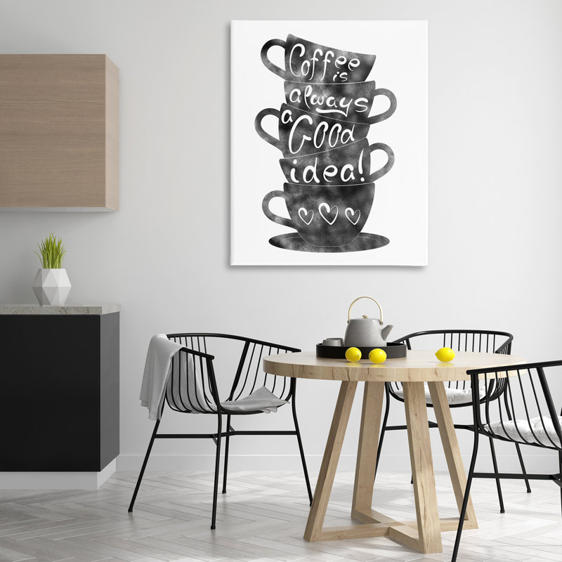 «Coffee Mugs Stacked & Expression Canvas», conception par Marcus Prime, H 48 po x l 36 po