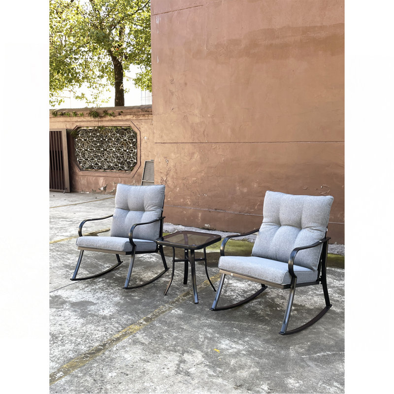 Chaise berçante et théière gris moyen, Gris moyen