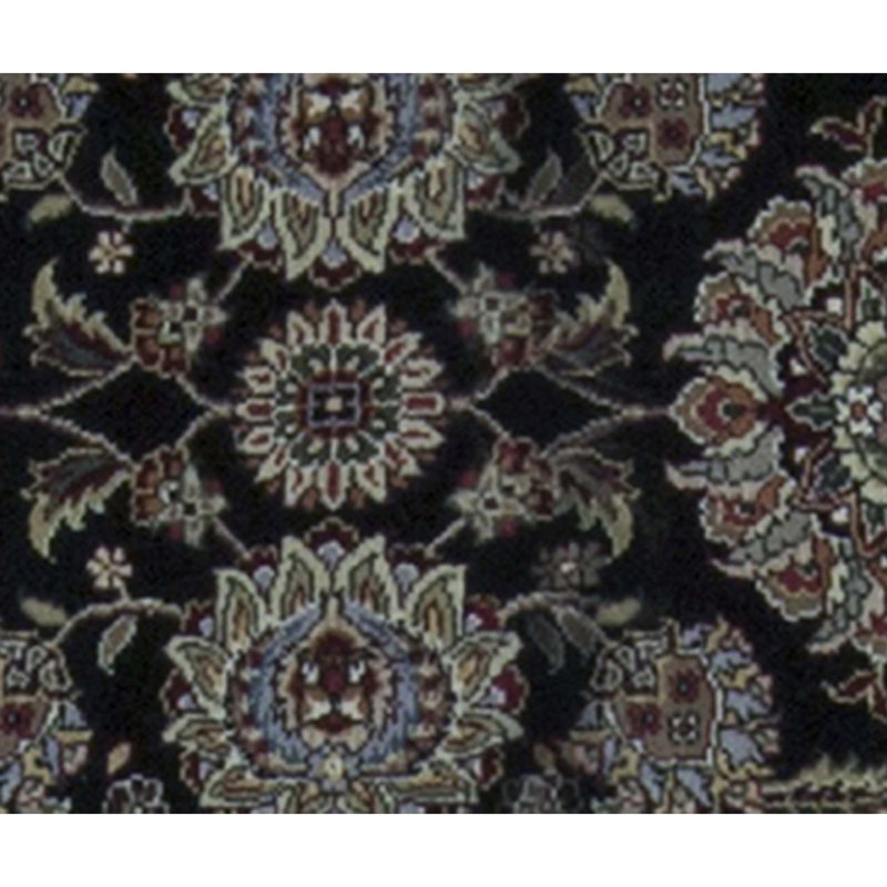 Manchuria Wool Oriental Area Rug in Black