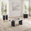 Ensemble de table de salon 3 pièces de luxe moderne pour cocktail : table avec plateau en faux marbre et deux tables d'appoint assorties-1178187919-1178187912