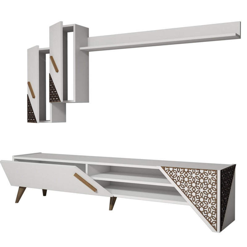 Farfan Unfinished Entertainment Centre for TVs up to 70", White
