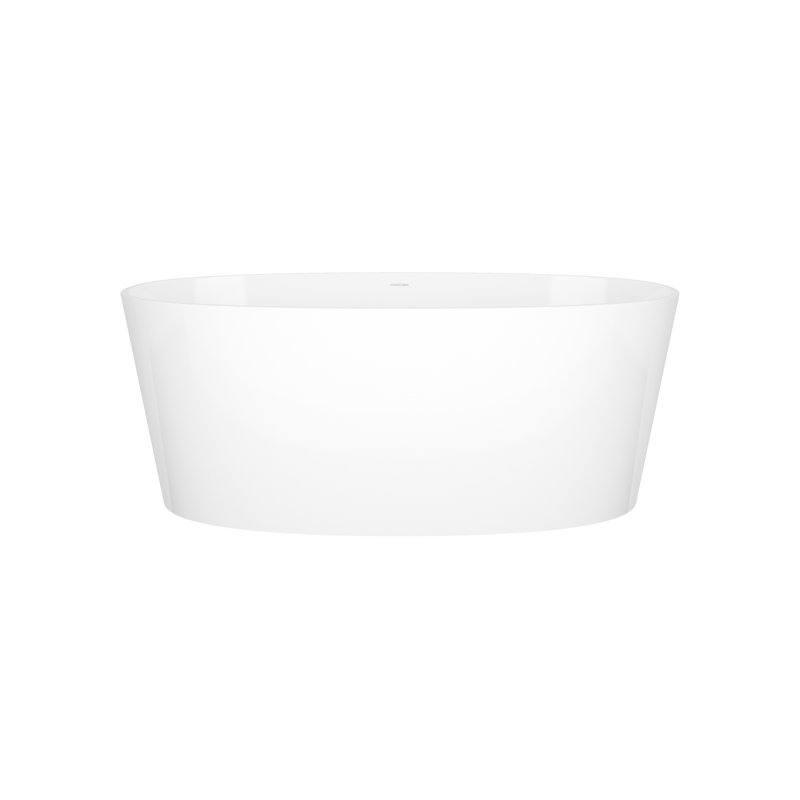 Ios 60" x 32" Freestanding Soaking Bathtub, Gloss White
