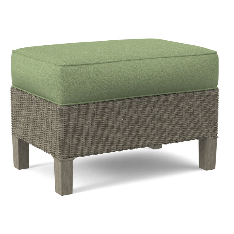 Gibraltar Ottoman, Stone Hearth, White Performance Fabric; 0851-94