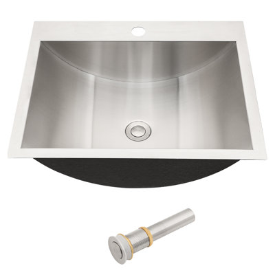 Lavabo de salle de bain 53 x 43 cm en acier inoxydable - Hygiénique et facile à nettoyer, fini nickel brossé 53 x 43 cm, durable