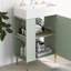 Meuble-lavabo vert 21,6 po, armoire combinée, meuble de rangement pour salle de bain, lavabo simple en céramique, rangement à gauche-121294466