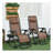 Set Of 2 Outdoor Rocking Chairs, Foldable Reclining Zero Gravity Lounge Rocker With Pillow, Cup & Phone Holder, Combo Design With Folding Legs, Brown