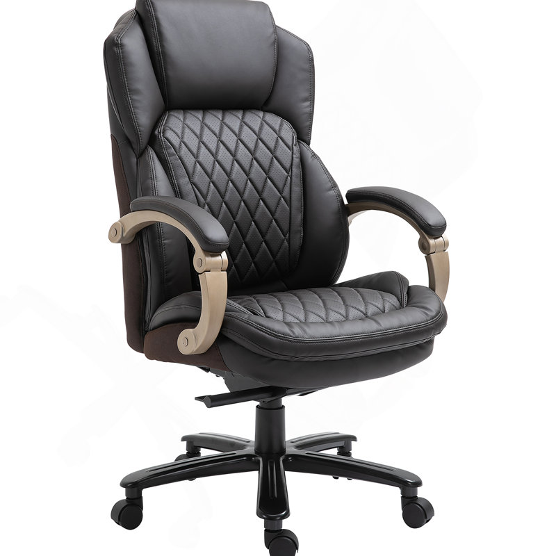 Executive Office Chair with Wide Seat, Computer Desk Chair with High Back Diamond Stitching