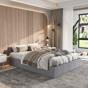 Bret Upholstered Storage Bed with 3 Drawers (Box 2 of 2 Only) Grey Queen