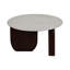 Table basse ovale moderne en marbre et en bois H 17 po Modern - 30 po x 30 po x 17 po
