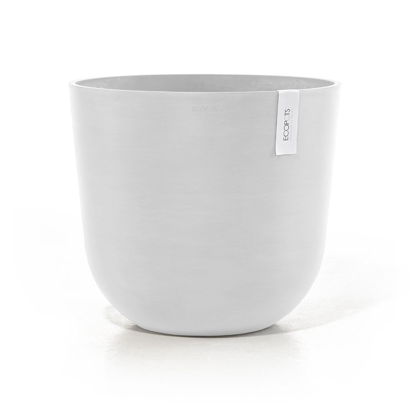 Pot Planter, White, 8.75" H x 17.7" W x 17.7" D