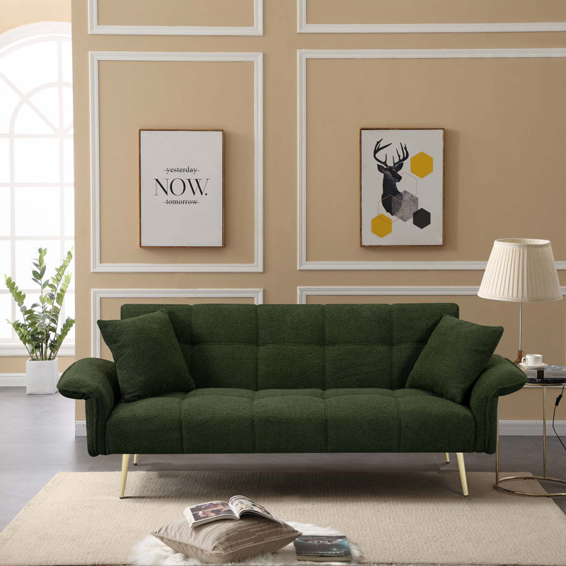 Futon-lit 70,1 po, canapé-lit double convertible, Vert