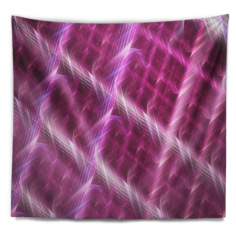 Tapisserie rose abstraite en métal, H 50 po x l 60 po