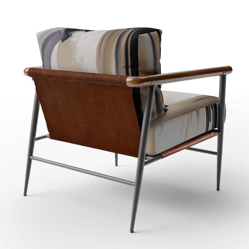 Chaise avec accoudoirs contemporaine noire, blanche et dorée Expression IV, Noir