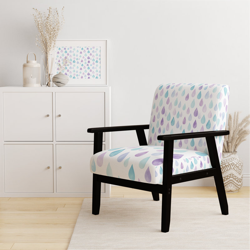 Chaise d'appoint Kids Raindrops - Fauteuil mauve Pastel Drops, Accoudoirs carrés noirs