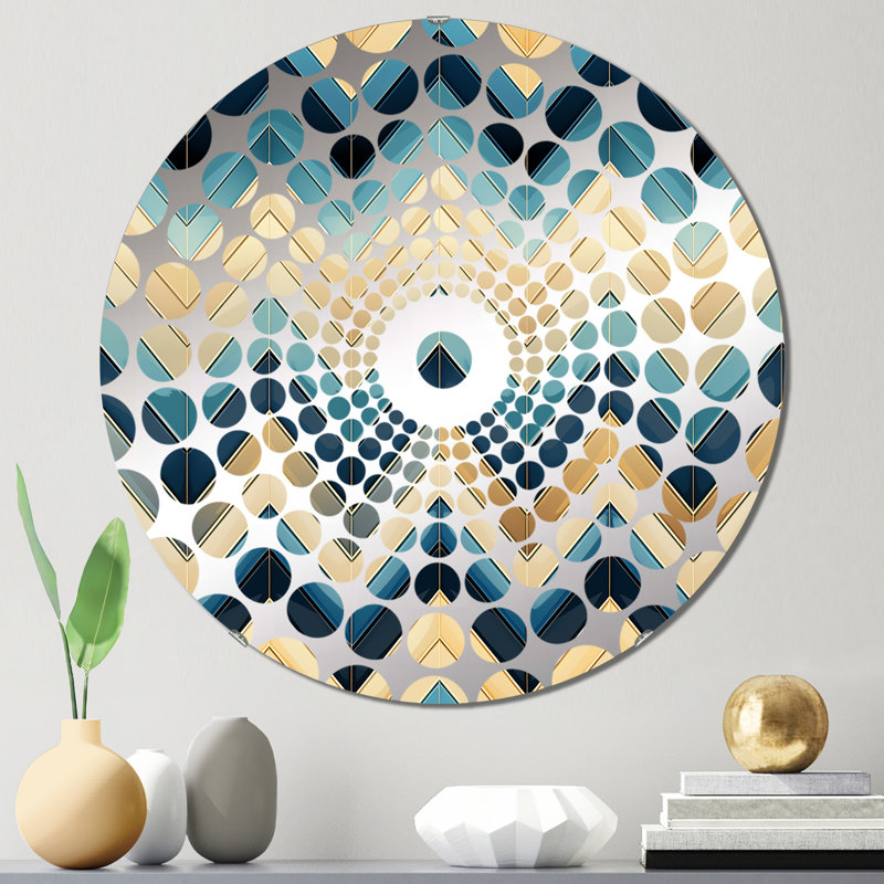 Miroir décoratif géométrique à cercles concentriques, 23,6 po x 23,6 po