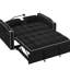 Lit moderne en velours avec dossier réglable, bâbord, cendrier, support pour téléphone rotatif et 2 coussins (accessoires de dossier / téléphone pliables noirs - noir