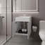 Meuble-lavabo blanc avec deux portes-689229587