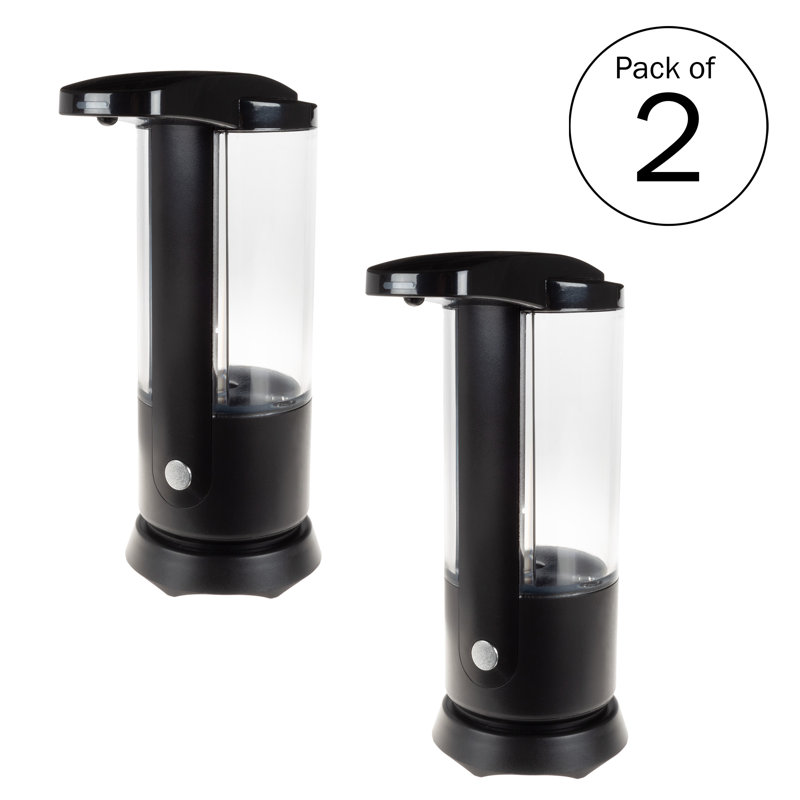 Distributeur de savon automatique Glorene - Ensemble de 2 distributeurs de savon à main sans contact à piles pour salle de bain ou cuisine avec capteur de mouvement par Lavish Home