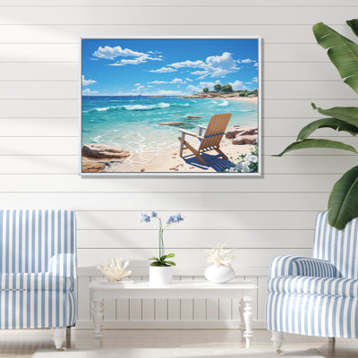 «Beach Sunkissed Sands II» - Impressions sur toile nautiques et de plage