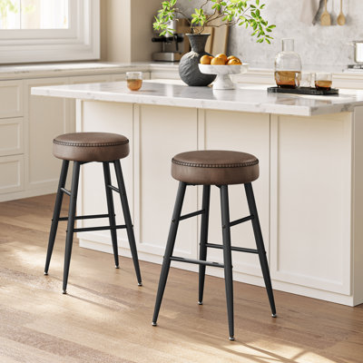 Parmley Faux Leather Stool by Trent Austin Design