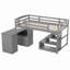 Lit mezzanine 5 tiroirs en bois massif avec bureau intégré Giffard par Harriet Bee-308926090