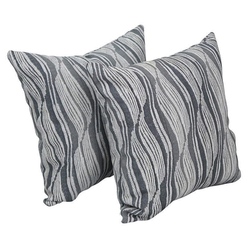 Striped Reversible Throw Pillow, Clove Minera