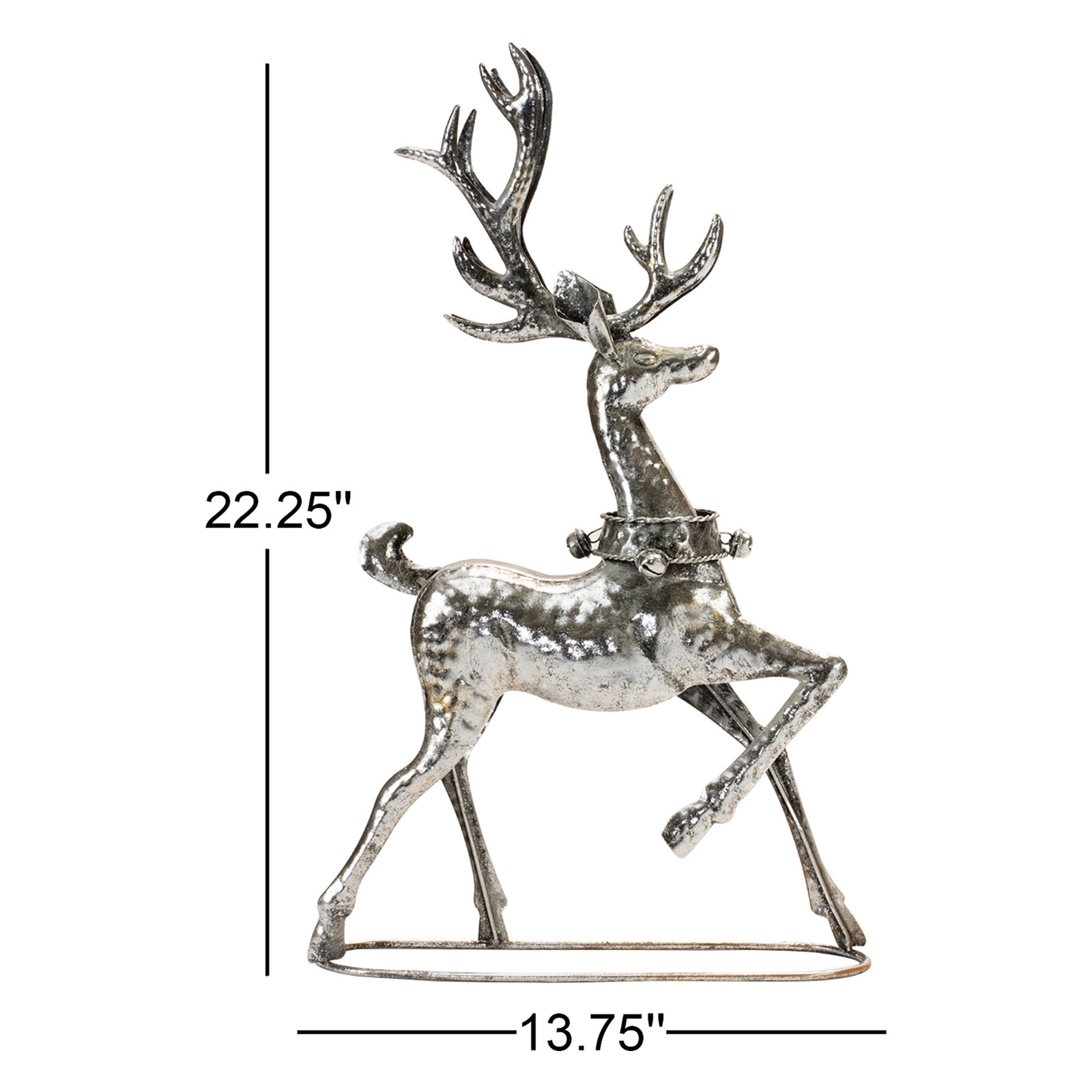 Hammered Metal Holiday Reindeer (Set of 2)