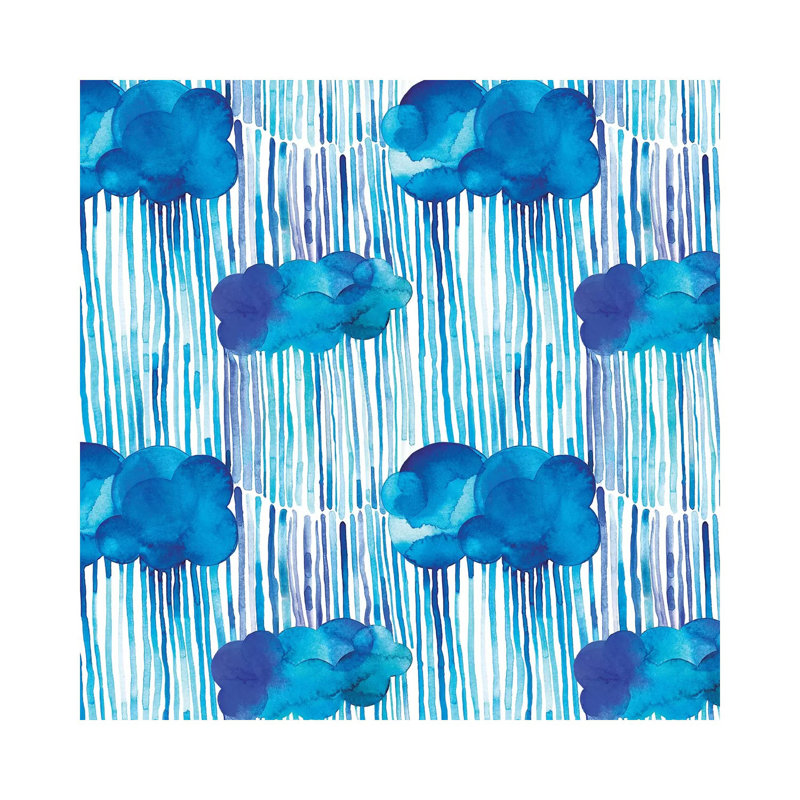 Raining Clouds Blue - Wrapped Canvas Painting, 30.48 cm H x 30.48 cm W