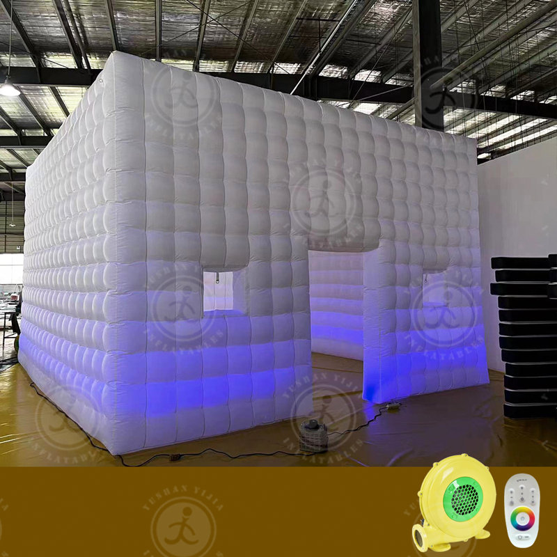 Inflatable Air Cube Tent House with LED Lights for Party Event Exhibition Show