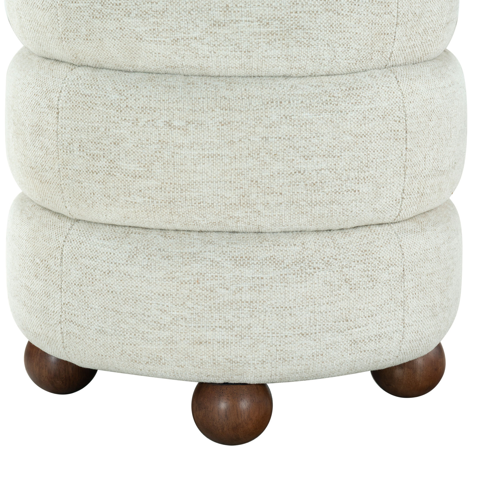 Vincente 17" Ottoman, Walnut, Taupe Chenille
