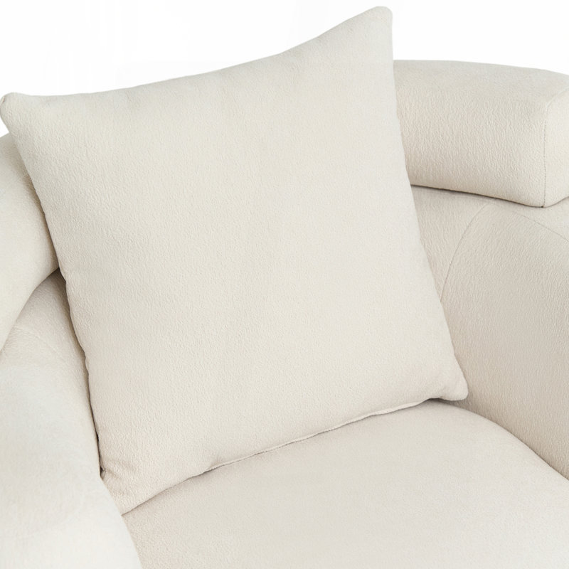 Fauteuil seau 38 pouces en tissu chenille, Chêne blanc Américain