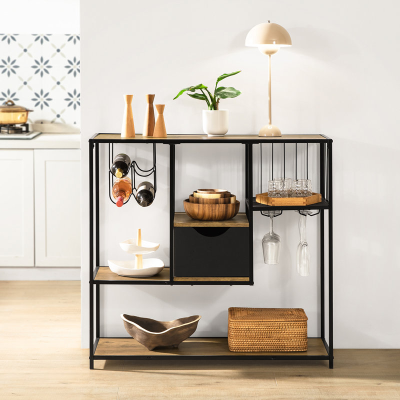 Gerianne 100 cm Steel Wine Bar Cabinet