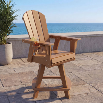 Adirondack Swivel Counter Chair with Cup Holder