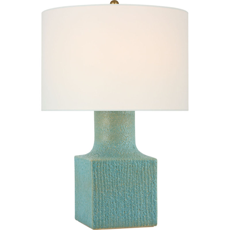 Aviva 24" Table Lamp with Linen Shade, Volanic Turquoise