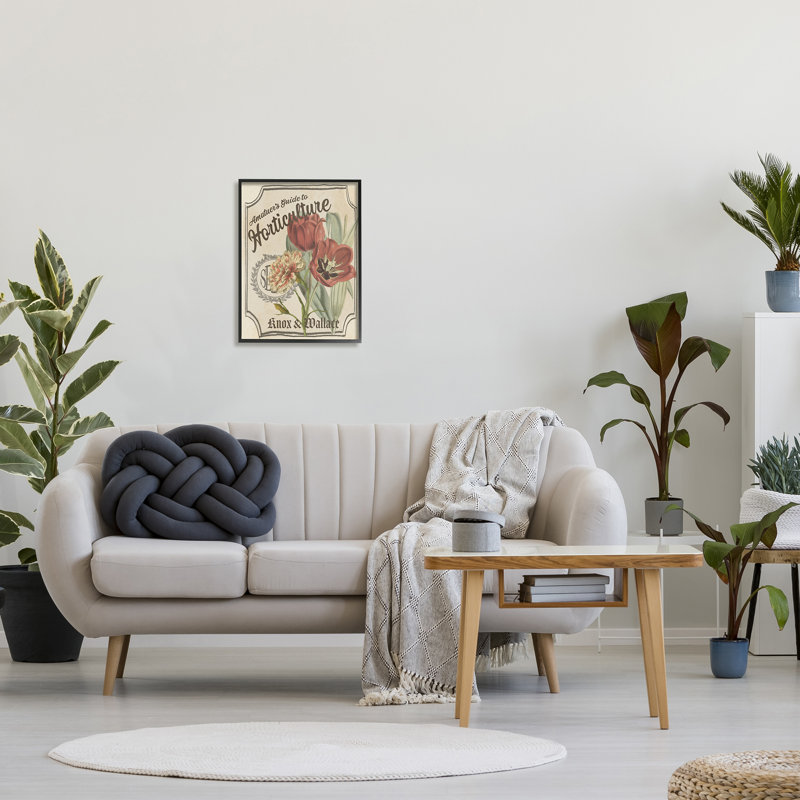Art mural sur toile tendue en graine antique par tulipe rouge, Giclée encadrée noir minuit, H 20 po x l 16 po