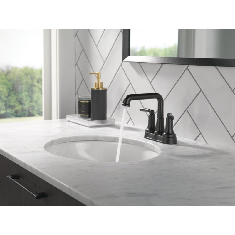 SAYLOR™ Two Handle Centerset Bathroom Faucet, Matte Black