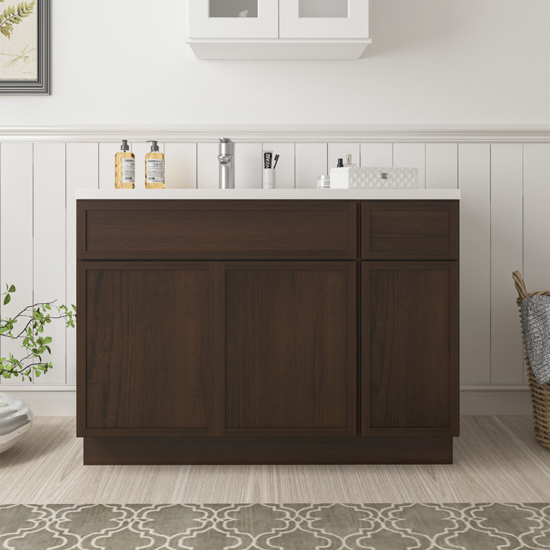 Base de meuble-lavabo simple 42 po seulement, Brun