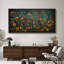 Moody Green Wildflower Florals Modern Decor, très grandes photos, impression sur toile encadrée-107118463-111666037