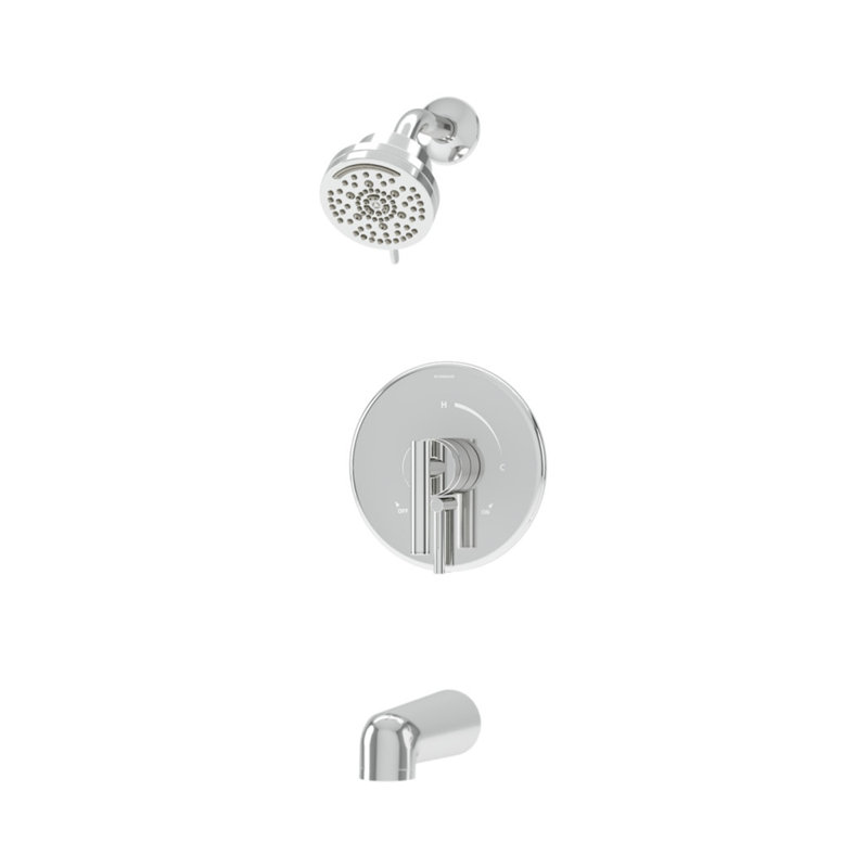 Dia HydroMersion Multi Spray Single Handle Tub & Shower Faucet, Polished Chrome